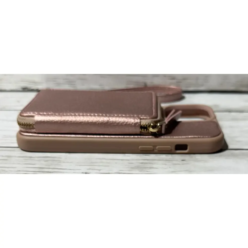 ZVE Rose Gold Wallet Case for iPhone 13 Pro Max